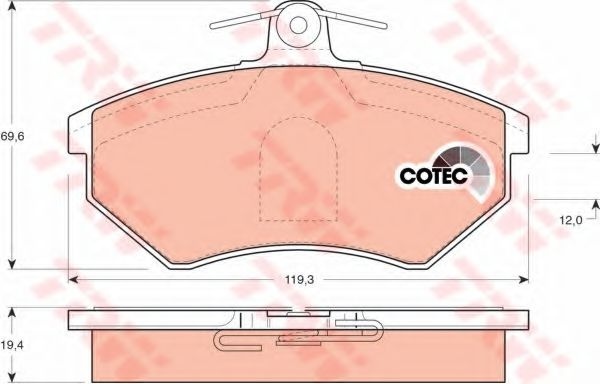 Set placute frana,frana disc VW PASSAT Variant (3A5, 35I) (1988 - 1997) TRW GDB1044 piesa NOUA