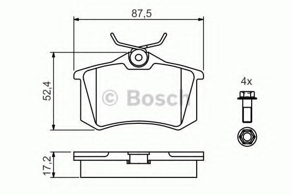Set placute frana,frana disc VW POLO (6N2) (1999 - 2001) BOSCH 0 986 461 769 piesa NOUA