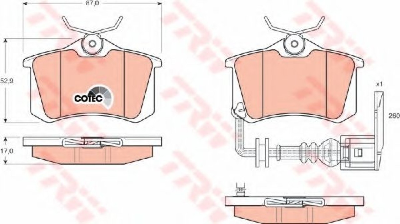 Set placute frana,frana disc VW POLO (9N) (2001 - 2012) TRW GDB1475 piesa NOUA