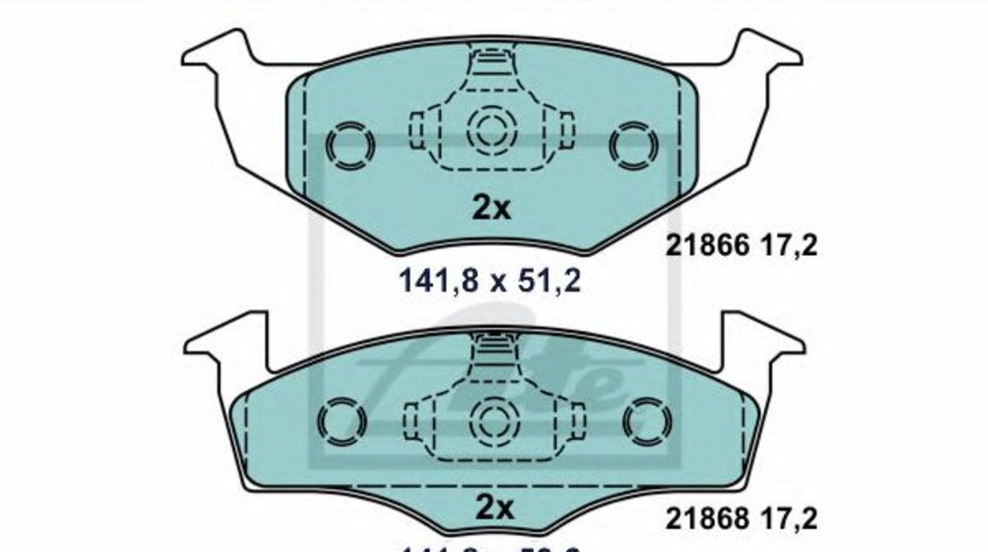 Set placute frana,frana disc VW POLO (9N) (2001 - 2012) ATE 13.0470-7100.2 piesa NOUA