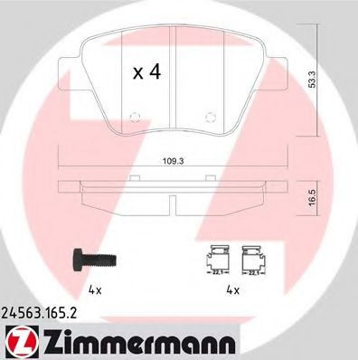 Set placute frana,frana disc VW SCIROCCO (137, 138) (2008 - 2016) ZIMMERMANN 24563.165.2 piesa NOUA