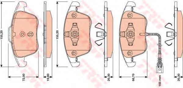 Set placute frana,frana disc VW TIGUAN (5N) (2007 - 2016) TRW GDB1762 piesa NOUA