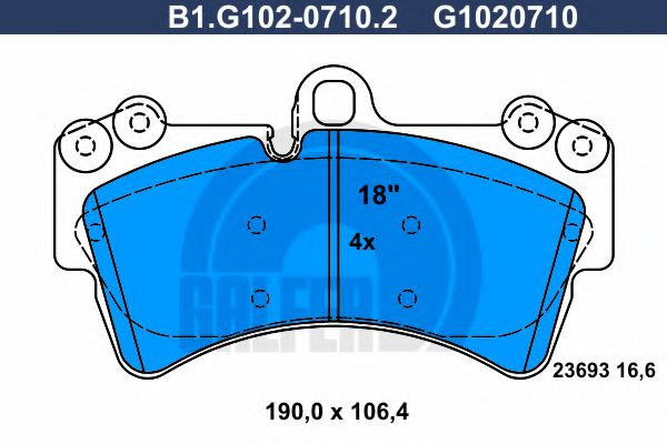 Set placute frana,frana disc VW TOUAREG (7LA, 7L6, 7L7) (2002 - 2010) GALFER B1.G102-0710.2 piesa NOUA