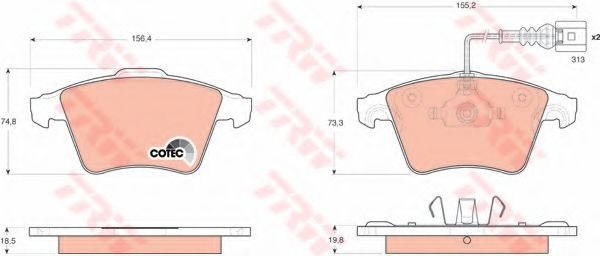 Set placute frana,frana disc VW TOUAREG (7LA, 7L6, 7L7) (2002 - 2010) TRW GDB1651 piesa NOUA