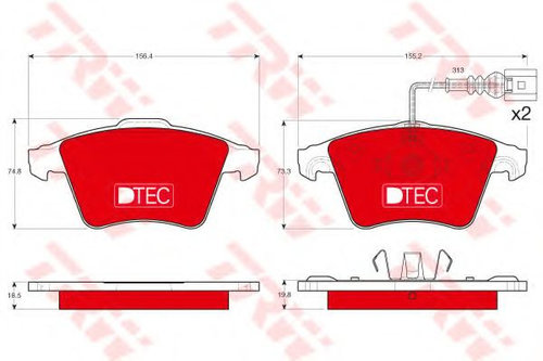 Set placute frana,frana disc VW TOUAREG (7LA, 7L6, 7L7) (2002 - 2010) TRW GDB1651DTE piesa NOUA