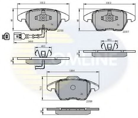 Set placute frana,frana disc VW TOURAN (1T1, 1T2) (2003 - 2010) COMLINE CBP11224 piesa NOUA