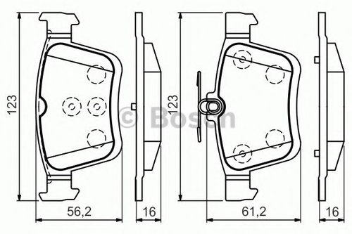 Set placute frana,frana disc VW TOURAN (5T1) (2015 - 2016) BOSCH 0 986 494 659 piesa NOUA