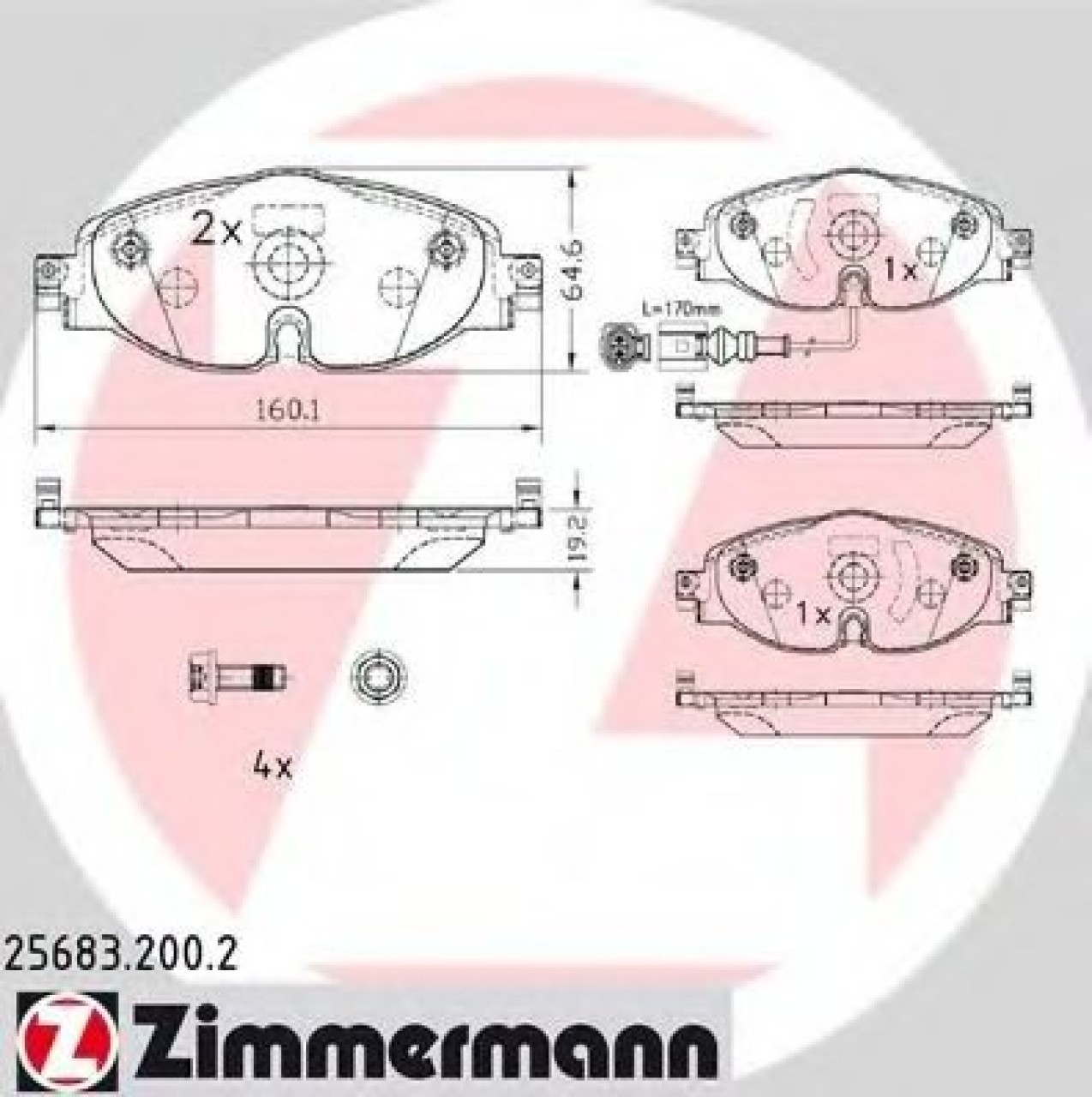 Set placute frana,frana disc VW TOURAN (5T1) (2015 - 2016) ZIMMERMANN 25683.200.2 piesa NOUA