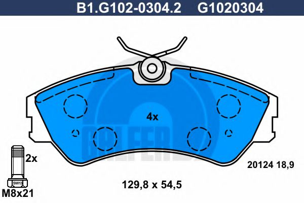 Set placute frana,frana disc VW TRANSPORTER IV caroserie (70XA) (1990 - 2003) GALFER B1.G102-0304.2 piesa NOUA