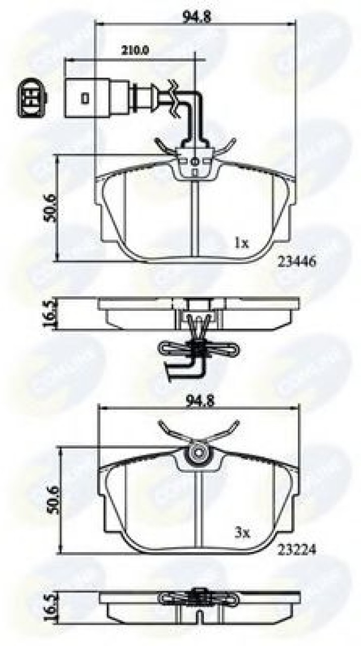 Set placute frana,frana disc VW TRANSPORTER IV caroserie (70XA) (1990 - 2003) COMLINE CBP11151 piesa NOUA