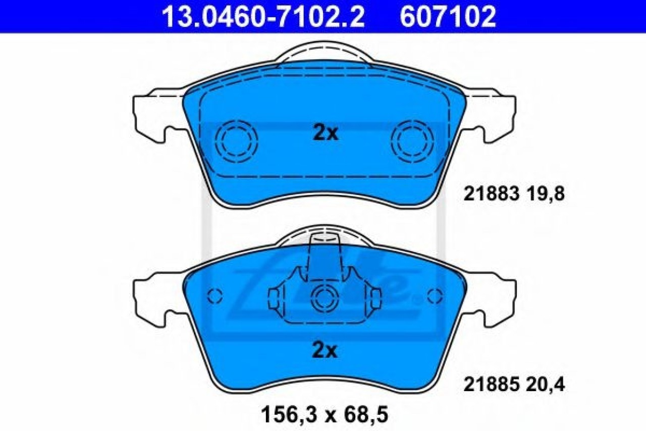 Set placute frana,frana disc VW TRANSPORTER IV caroserie (70XA) (1990 - 2003) ATE 13.0460-7102.2 piesa NOUA