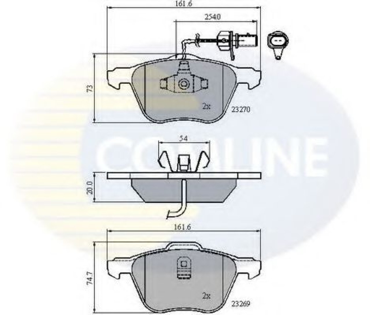 Set placute frana,frana disc VW TRANSPORTER IV bus (70XB, 70XC, 7DB, 7DW, 7DK) (1990 - 2003) COMLINE CBP11136 piesa NOUA