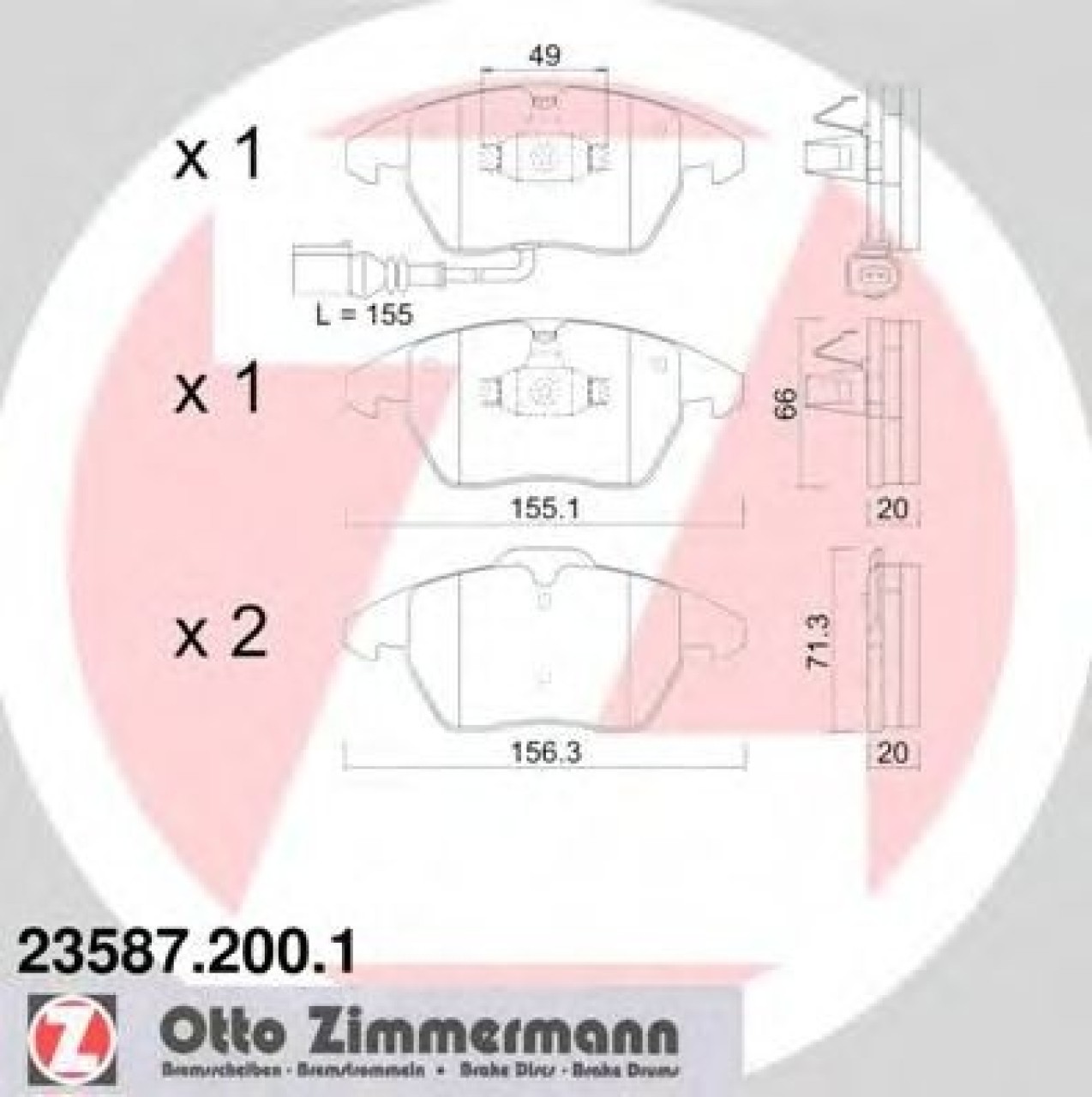 Set placute frana,frana disc VW UP (2011 - 2016) ZIMMERMANN 23587.200.1 piesa NOUA