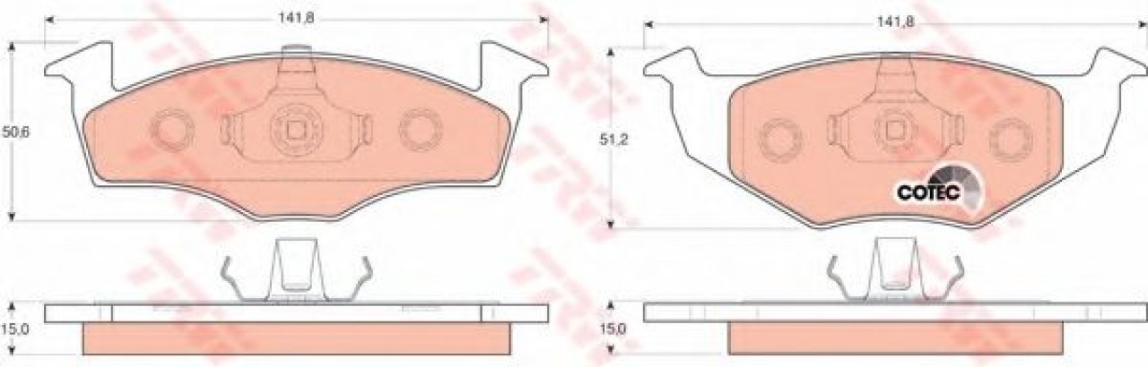 Set placute frana,frana disc VW VENTO (1H2) (1991 - 1998) TRW GDB1306 piesa NOUA