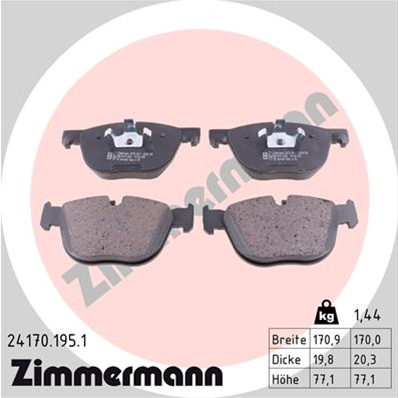 Set Placute Frana,frana Disc Zimmermann Bmw 24170.195.1