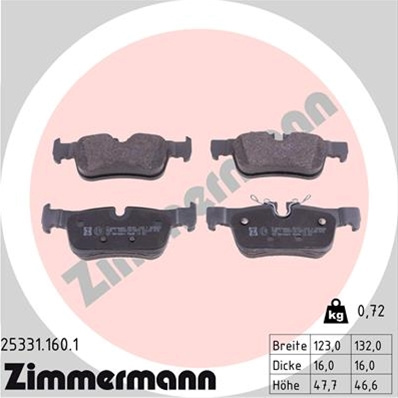 Set Placute Frana,frana Disc Zimmermann Bmw 25331.160.1