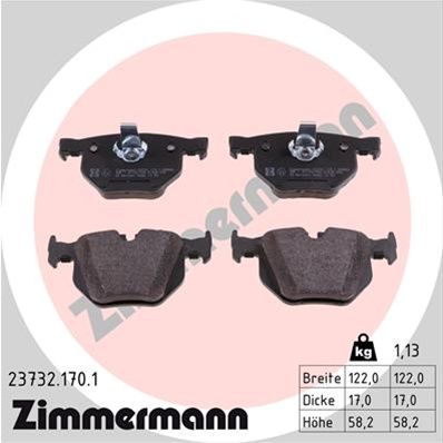 Set Placute Frana,frana Disc Zimmermann Bmw (Brilliance) 23732.170.1