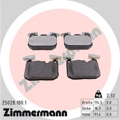 Set Placute Frana,frana Disc Zimmermann Bmw (Brilliance) 25028.180.1