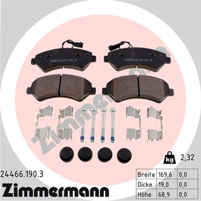 Set Placute Frana,frana Disc Zimmermann Citroen/Peugeot 24466.190.3