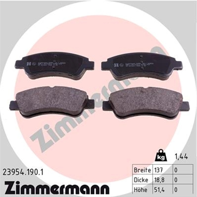 Set Placute Frana,frana Disc Zimmermann Citroen/Peugeot 23954.190.1