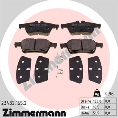 Set Placute Frana,frana Disc Zimmermann Citroen/Peugeot 23482.165.2