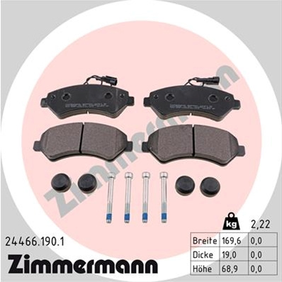 Set Placute Frana,frana Disc Zimmermann Citroen/Peugeot 24466.190.1