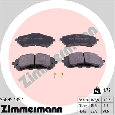 Set Placute Frana,frana Disc Zimmermann Citroen/Peugeot 25895.185.1