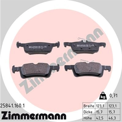 Set Placute Frana,frana Disc Zimmermann Citroen/Peugeot 25841.160.1