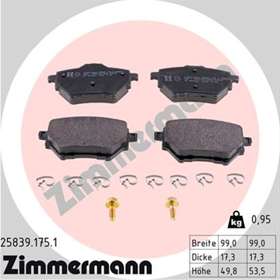 Set Placute Frana,frana Disc Zimmermann Citroen/Peugeot 25839.175.1