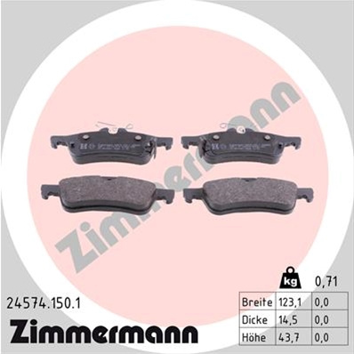 Set Placute Frana,frana Disc Zimmermann Daihatsu 24574.150.1