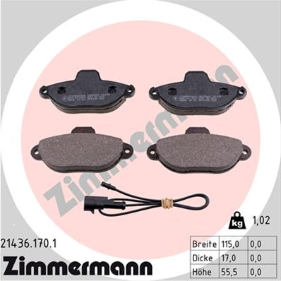 Set Placute Frana,frana Disc Zimmermann Fiat 21436.170.1
