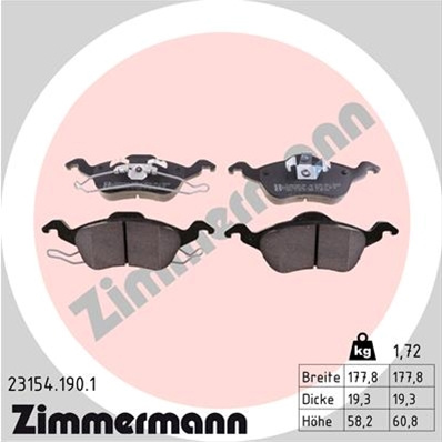 Set Placute Frana,frana Disc Zimmermann Ford 23154.190.1