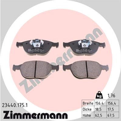 Set Placute Frana,frana Disc Zimmermann Ford 23440.175.1