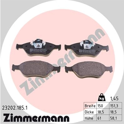 Set Placute Frana,frana Disc Zimmermann Ford 23202.185.1