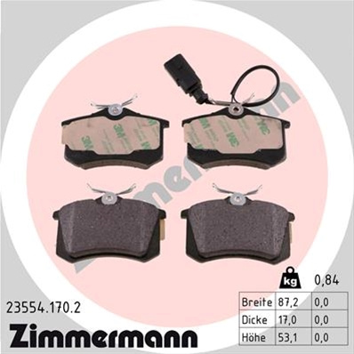 Set Placute Frana,frana Disc Zimmermann Ford 23554.170.2