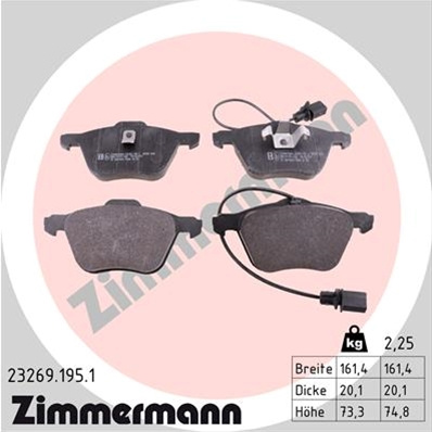 Set Placute Frana,frana Disc Zimmermann Ford 23269.195.1