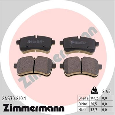Set Placute Frana,frana Disc Zimmermann Iveco 24570.210.1