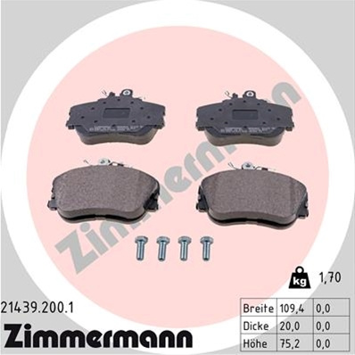 Set Placute Frana,frana Disc Zimmermann Mercedes-Benz 21439.200.1