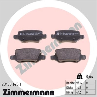 Set Placute Frana,frana Disc Zimmermann Mercedes-Benz 23138.145.1