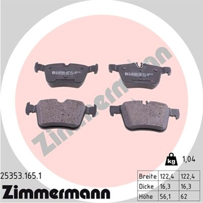 Set Placute Frana,frana Disc Zimmermann Mercedes-Benz 25353.165.1