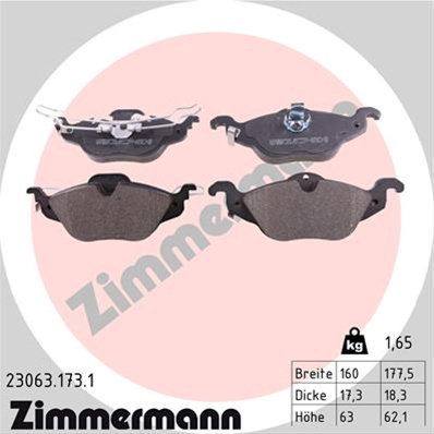 Set Placute Frana,frana Disc Zimmermann Opel 23063.173.1