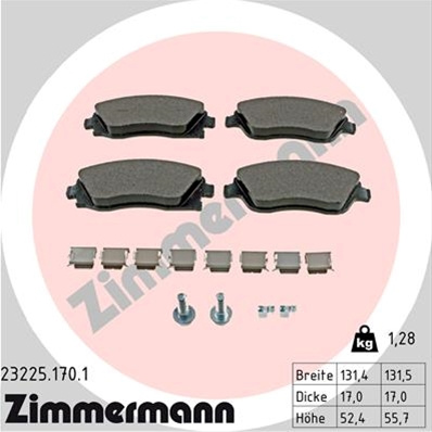 Set Placute Frana,frana Disc Zimmermann Opel 23225.170.1