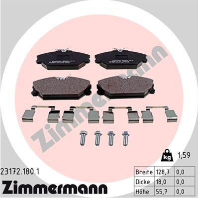 Set Placute Frana,frana Disc Zimmermann Renault 23172.180.1