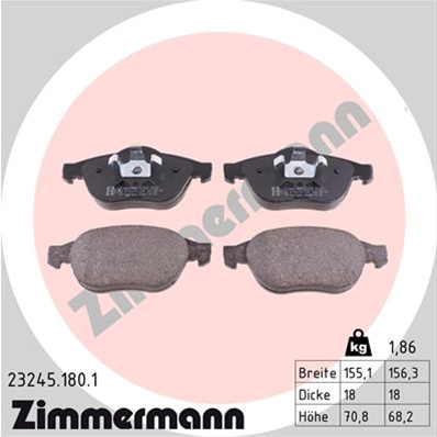 Set Placute Frana,frana Disc Zimmermann Renault 23245.180.1