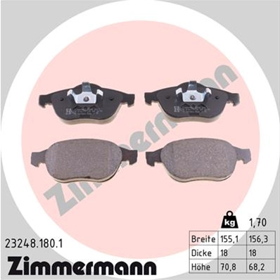 Set Placute Frana,frana Disc Zimmermann Renault 23248.180.1