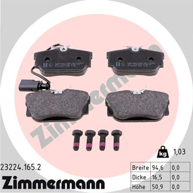 Set Placute Frana,frana Disc Zimmermann Vag 23224.165.2