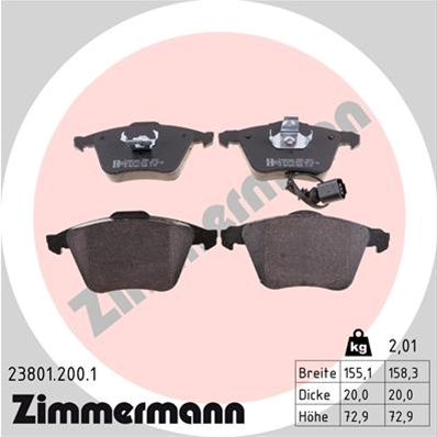 Set Placute Frana,frana Disc Zimmermann Vag 23801.200.1