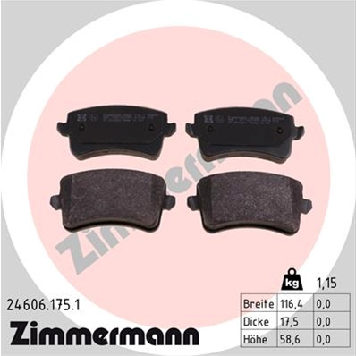 Set Placute Frana,frana Disc Zimmermann Vag 24606.175.1
