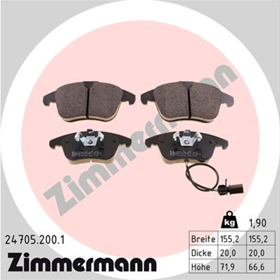 Set Placute Frana,frana Disc Zimmermann Vag 24705.200.1