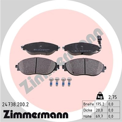 Set Placute Frana,frana Disc Zimmermann Vag 24738.200.2